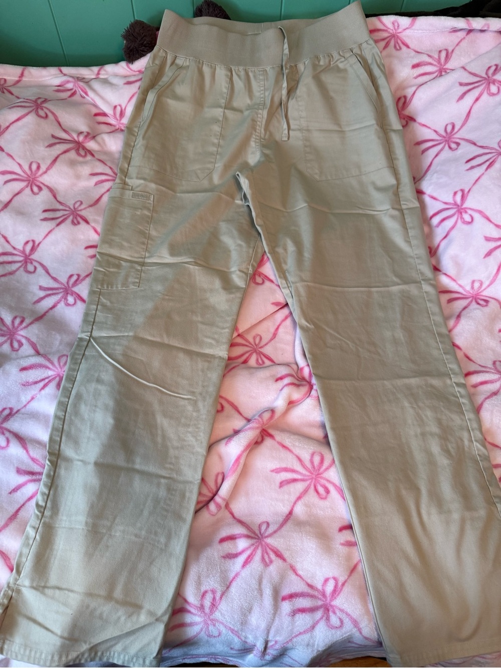 Landau Light Tan Boot-Cut Cargo Scrub Pants
